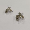 Chanel CC Studs Earrings in Pale Gilded Metal set with Rhinestones