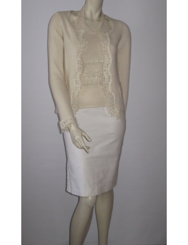 Twinset CHANEL cachemire T 38 écru 2