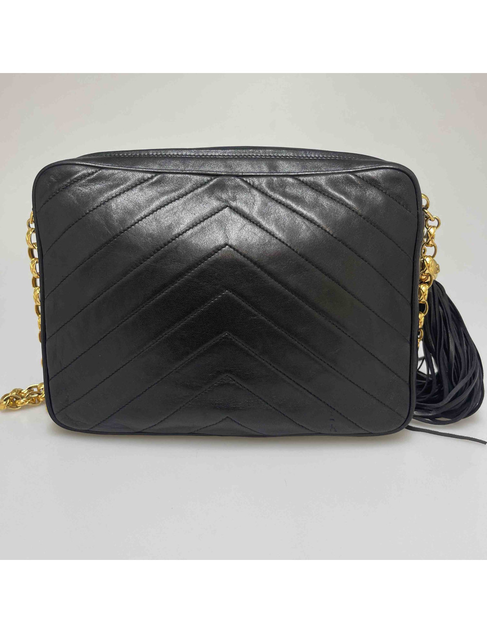 Sac CHANEL pompon noir vintage