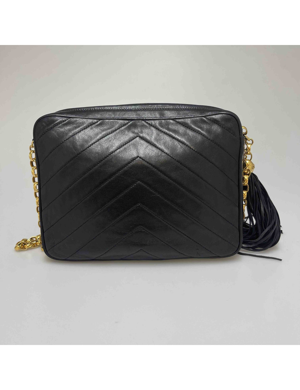 Sac CHANEL pompon noir vintage