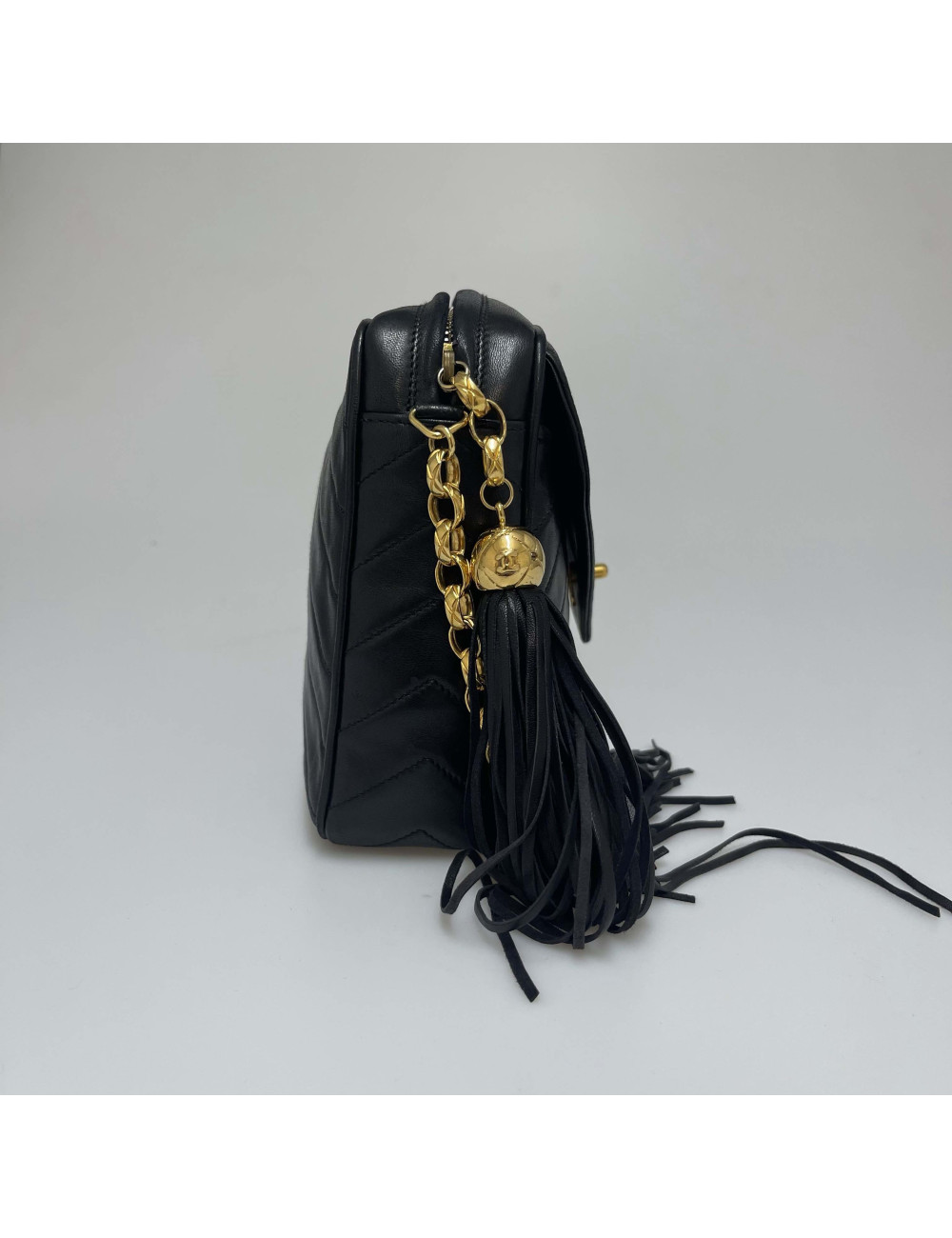 Sac CHANEL pompon noir vintage