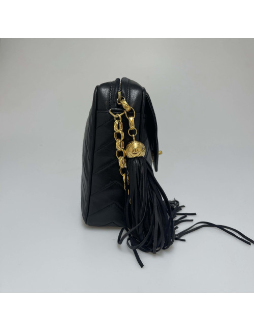 Sac CHANEL pompon noir vintage