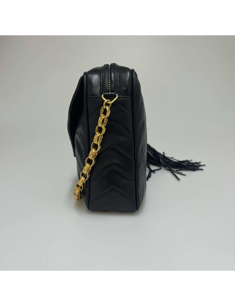 Sac CHANEL pompon noir vintage