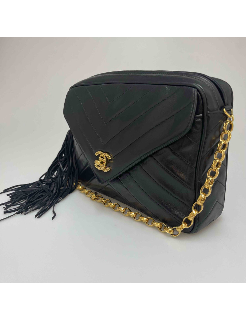 Sac CHANEL pompon noir vintage