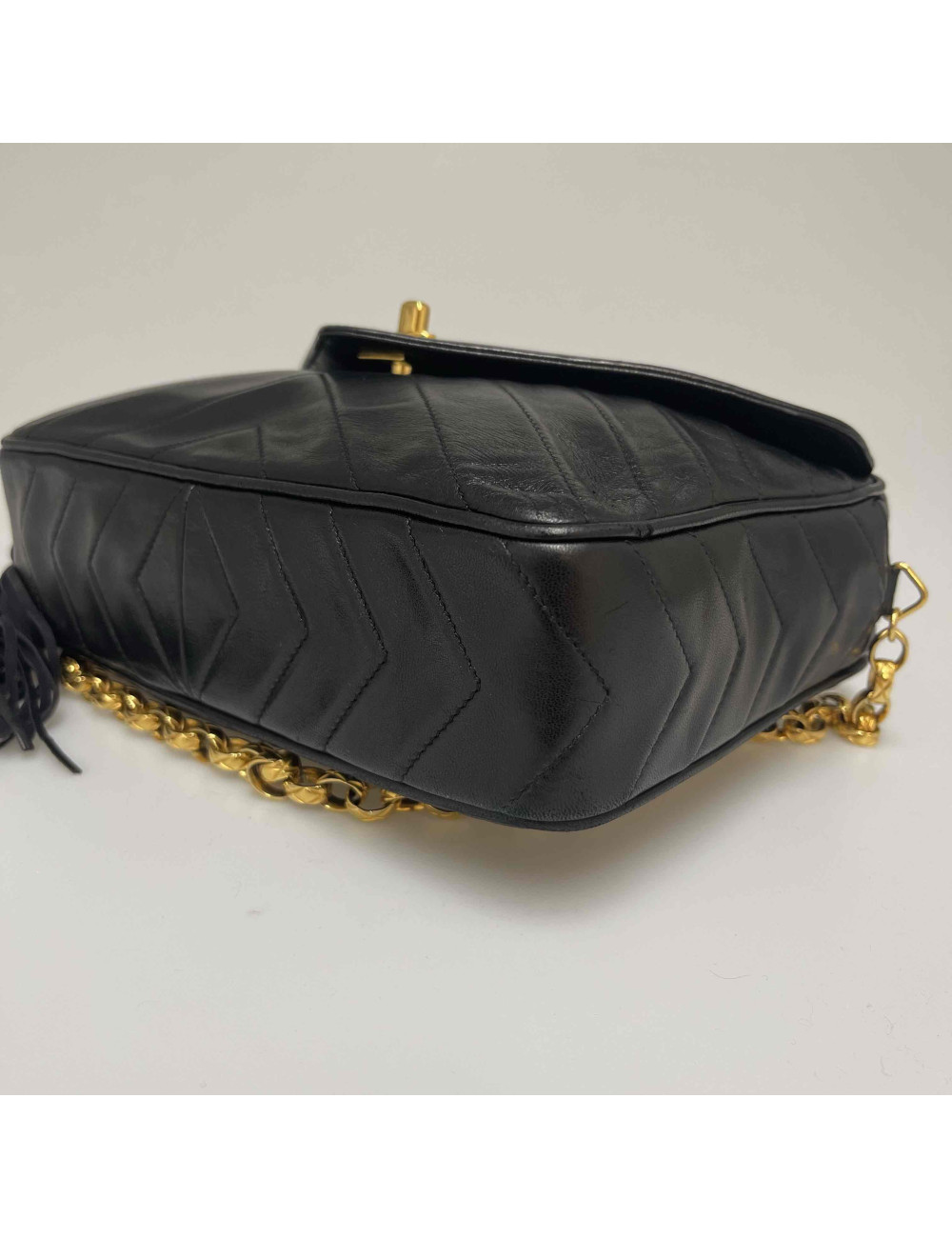 Sac CHANEL pompon noir vintage