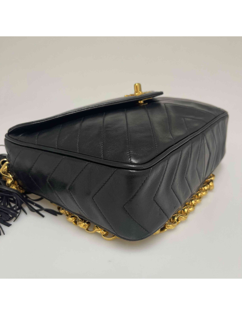 Sac CHANEL pompon noir vintage