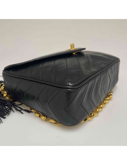 Sac CHANEL pompon noir vintage