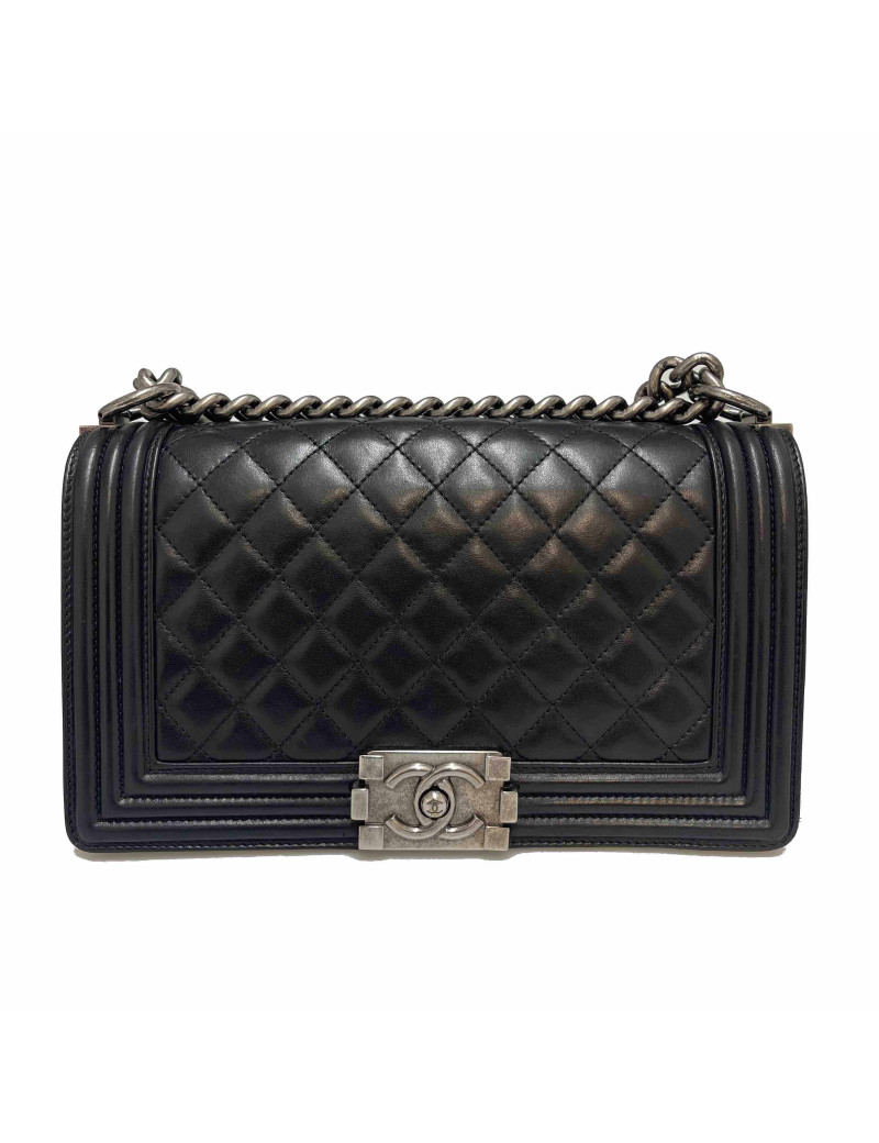 Sac Boy CHANEL cuir noir