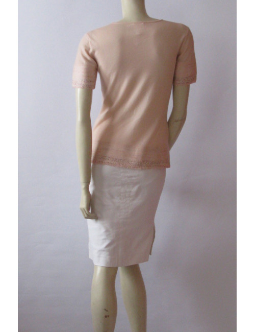 Pull CHANEL cachemire rose T 38