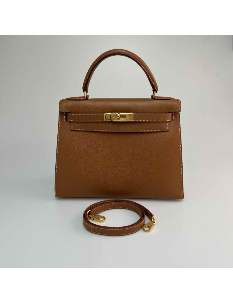 Kelly 28 HERMES in Gold Epsom Leather - Superb Occasion Certified
