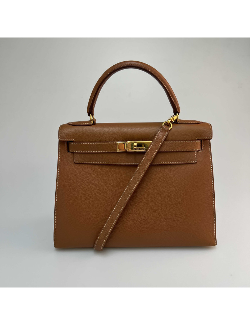 Kelly 28 HERMES in Gold Epsom Leather - Superb Occasion Certified