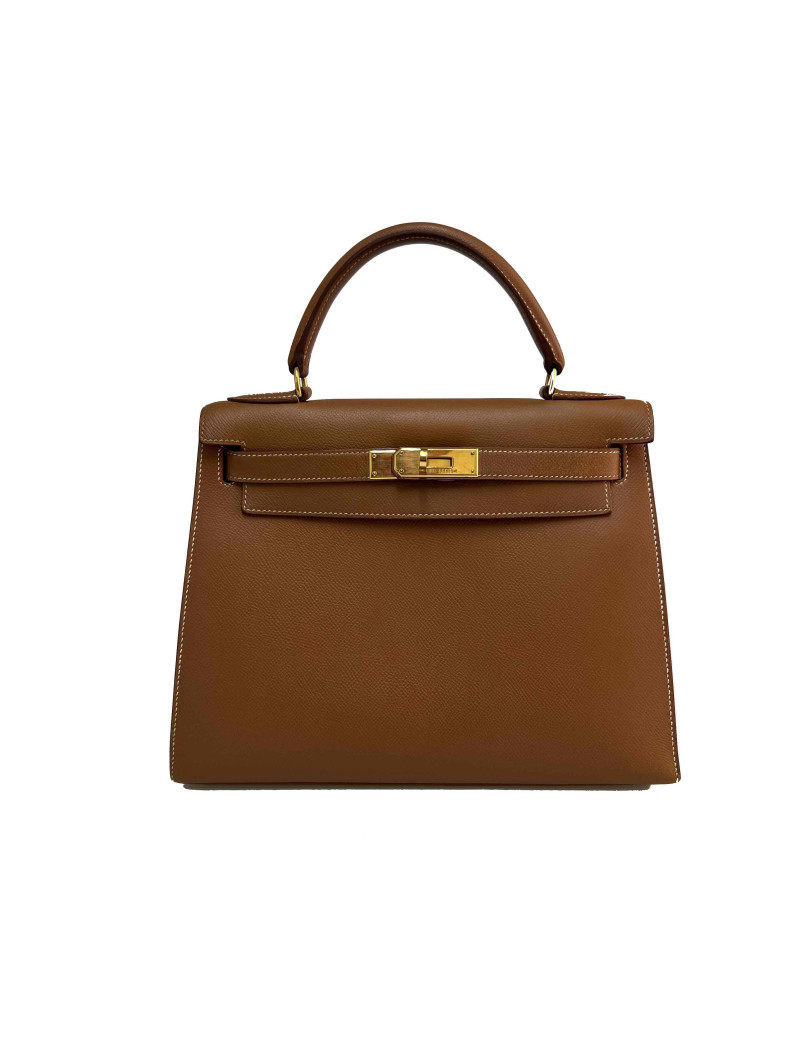 Kelly 28 HERMES in Gold Epsom Leather - Superb Occasion Certified