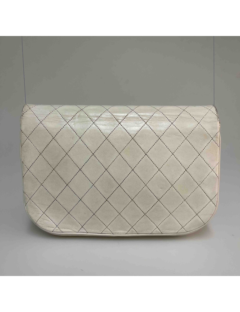 Sac classique CHANEL blanc vintage