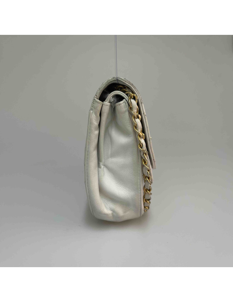 Sac classique CHANEL blanc vintage