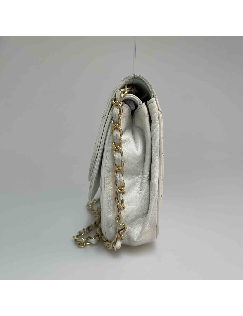 Sac classique CHANEL blanc vintage