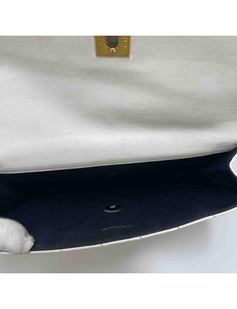 Sac classique CHANEL blanc vintage