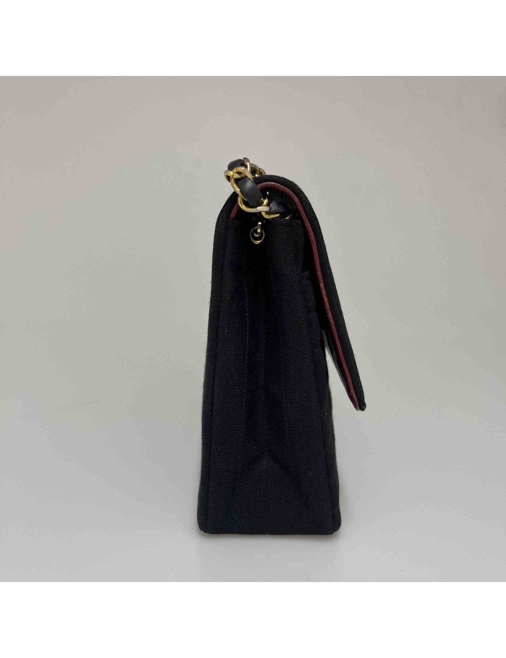 Sac CHANEL jersey noir vintage