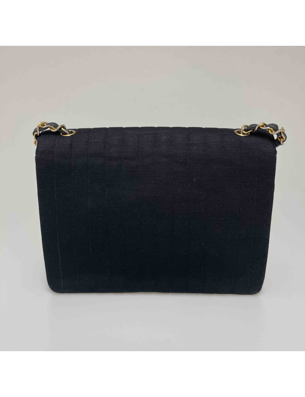 Sac CHANEL jersey noir vintage