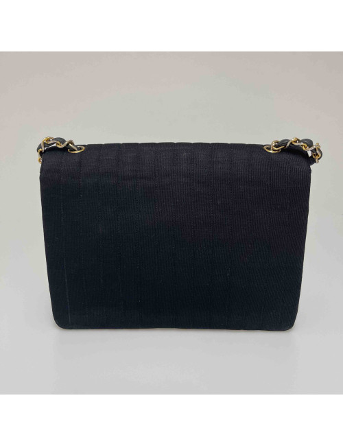 Sac CHANEL jersey noir vintage