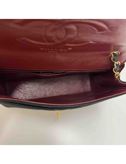 Sac CHANEL jersey noir vintage