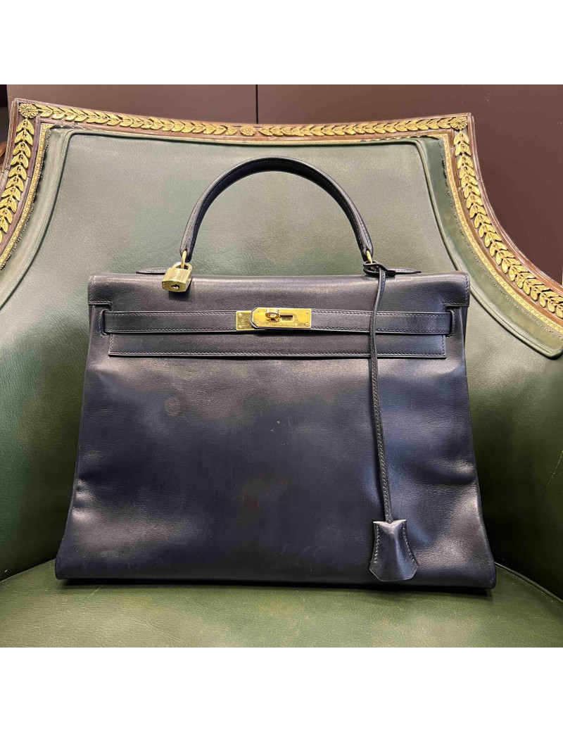 Kelly 35 HERMES box bleu marine