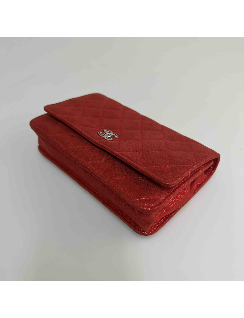 Wallet on chain CHANEL rouge lamé