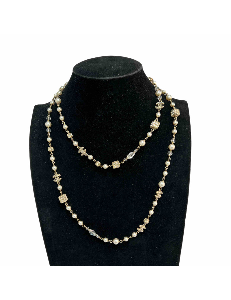 Sautoir CHANEL perles dès en strass