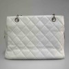 CHANEL Shopping Bag in White Caviar Calfskin Leather