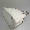 CHANEL Shopping Bag in White Caviar Calfskin Leather