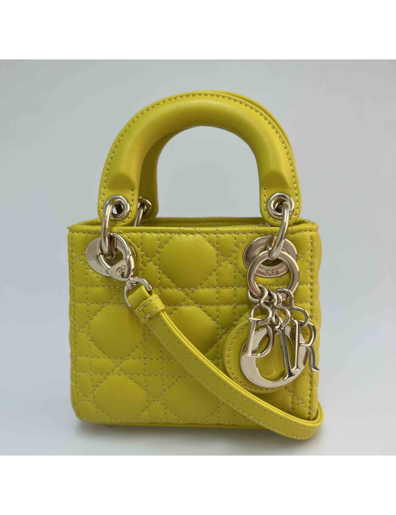 Micro sac Lady DIOR jaune