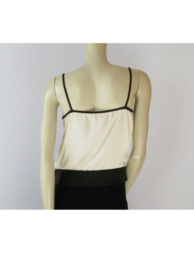 débardeur CHANEL écru et noir t 42
