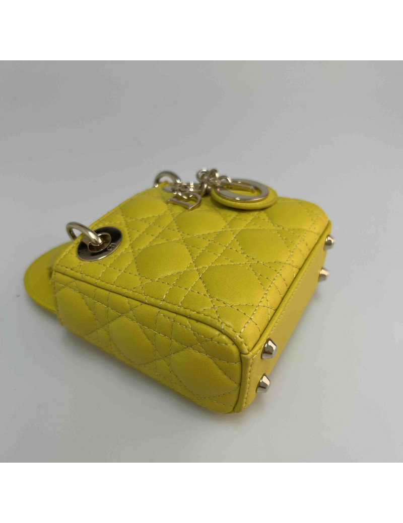Micro sac Lady DIOR jaune