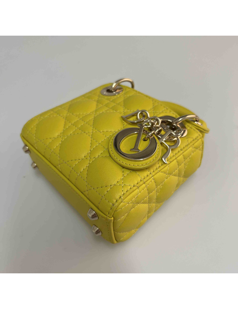 Micro sac Lady DIOR jaune