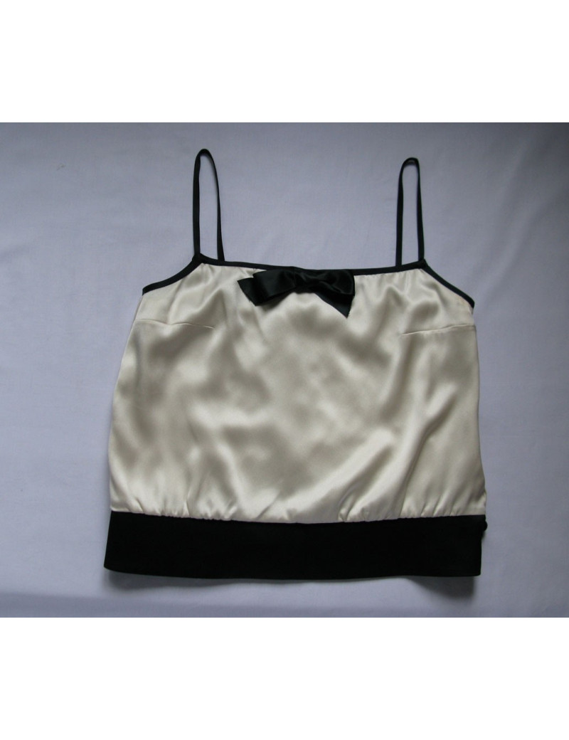 débardeur CHANEL écru et noir t 42