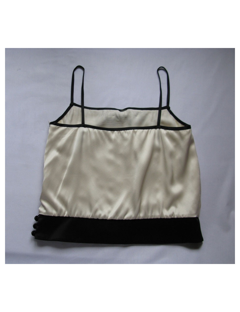 débardeur CHANEL écru et noir t 42