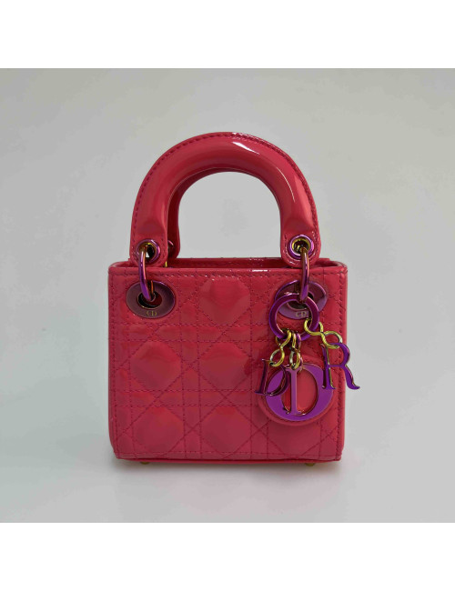 Micro Lady DIOR verni rose