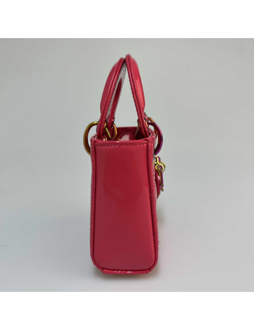 Micro Lady DIOR verni rose