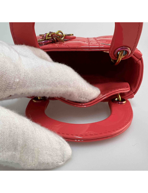 Micro Lady DIOR verni rose