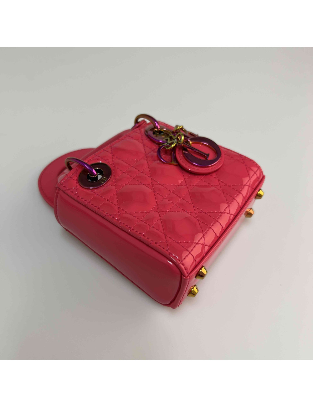 Micro Lady DIOR verni rose