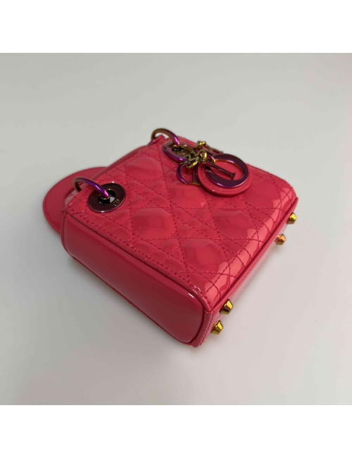 Micro Lady DIOR verni rose