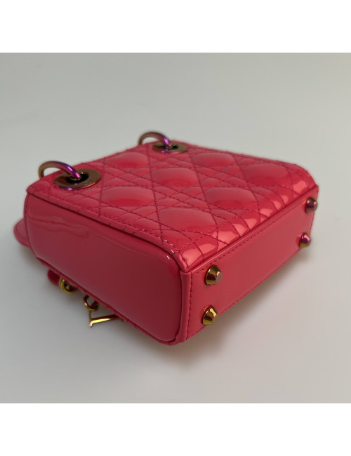 Micro Lady DIOR verni rose