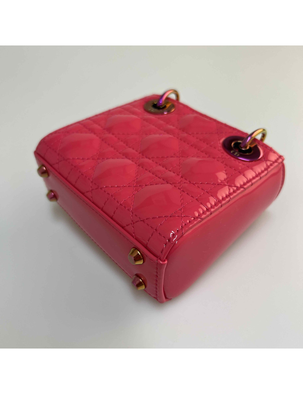 Micro Lady DIOR verni rose