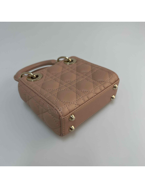 Micro Lady DIOR rose poudré