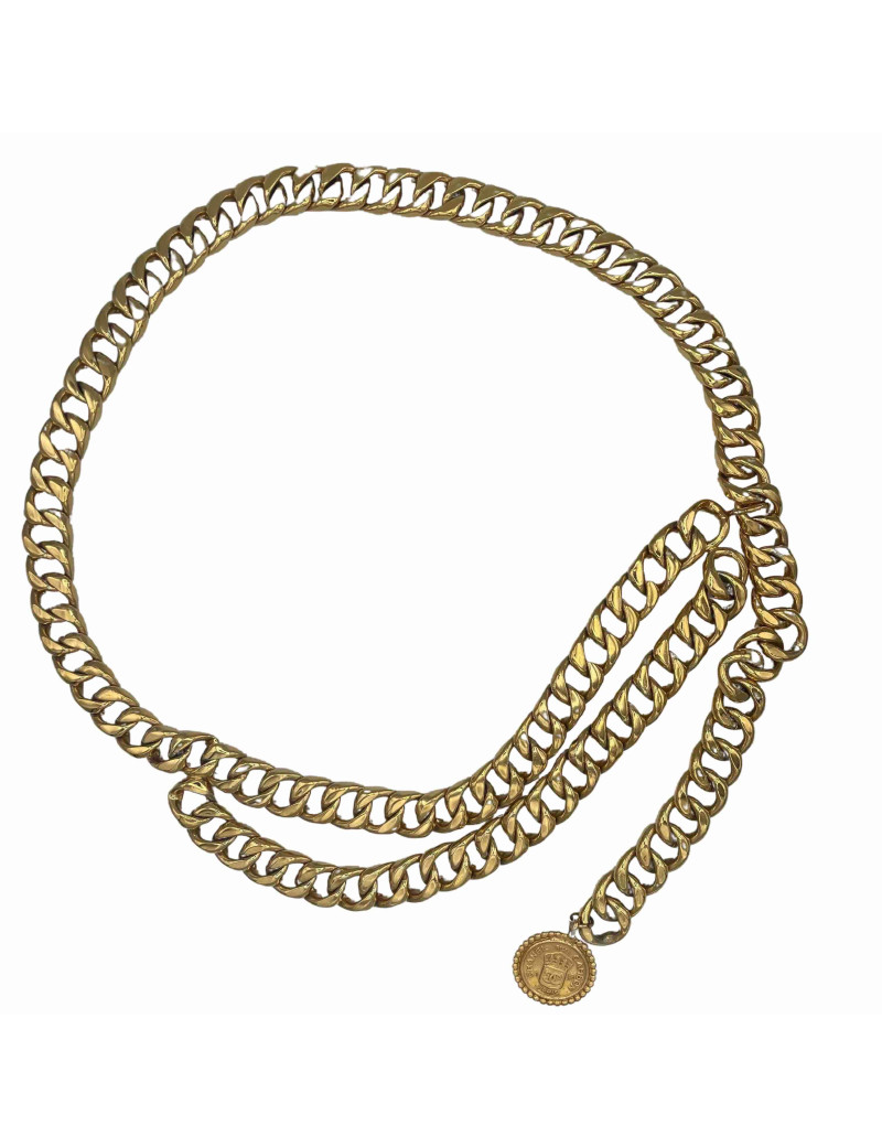 Ceinture vintage double rangs CHANEL doré