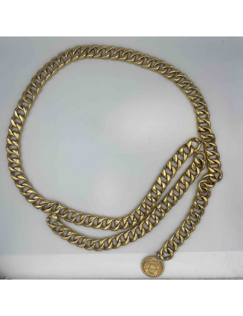 Ceinture vintage double rangs CHANEL doré
