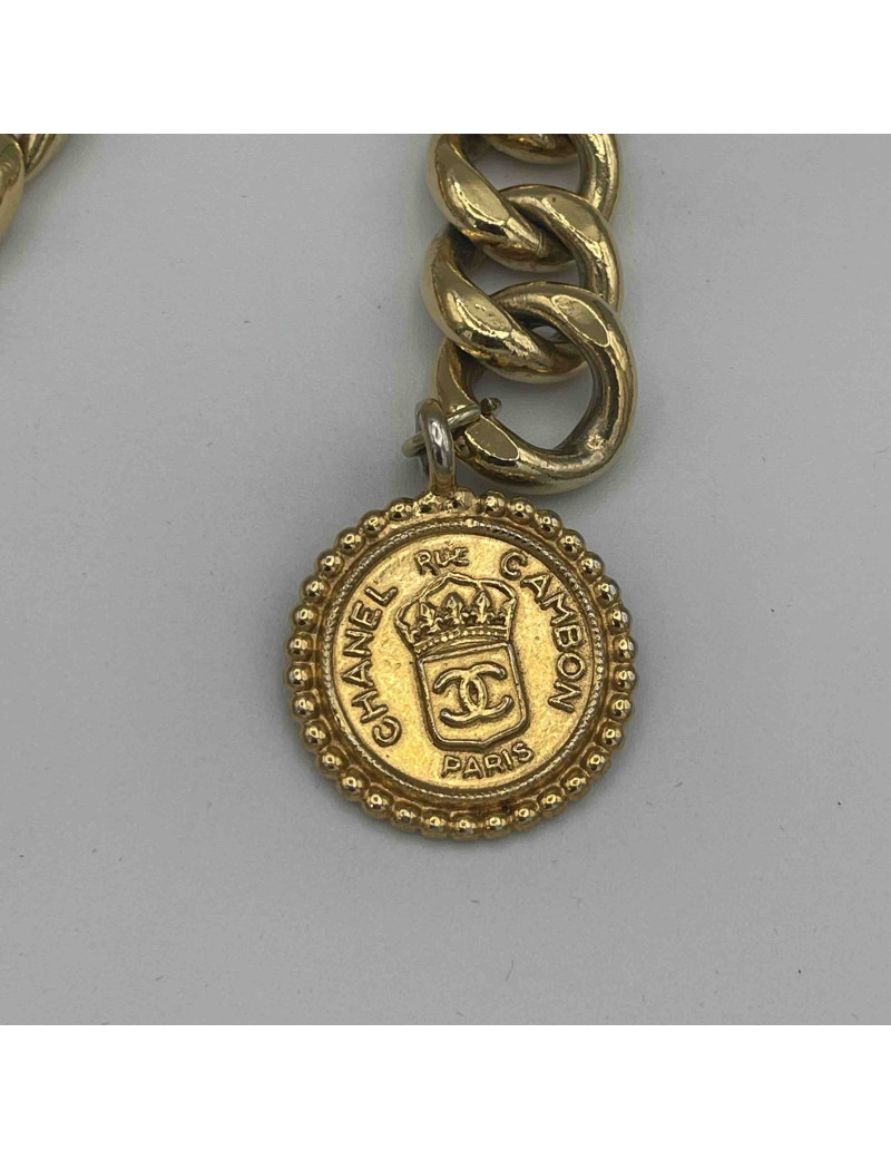 Ceinture vintage double rangs CHANEL doré