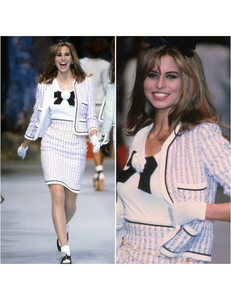 Veste CHANEL mauve fils d'argent