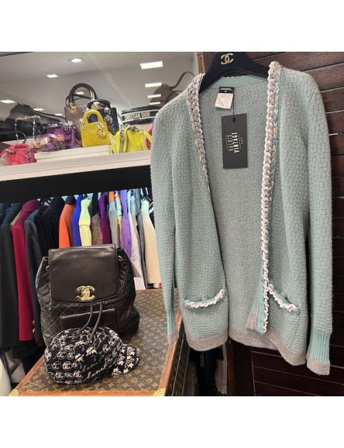 Cardigan T38 CHANEL 100 % cachemire 