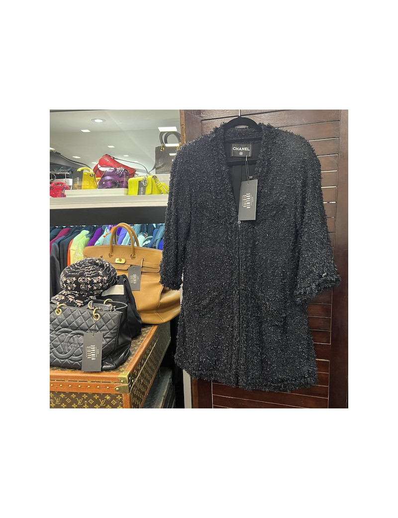 Longue veste T 42 CHANEL  zippée noire
