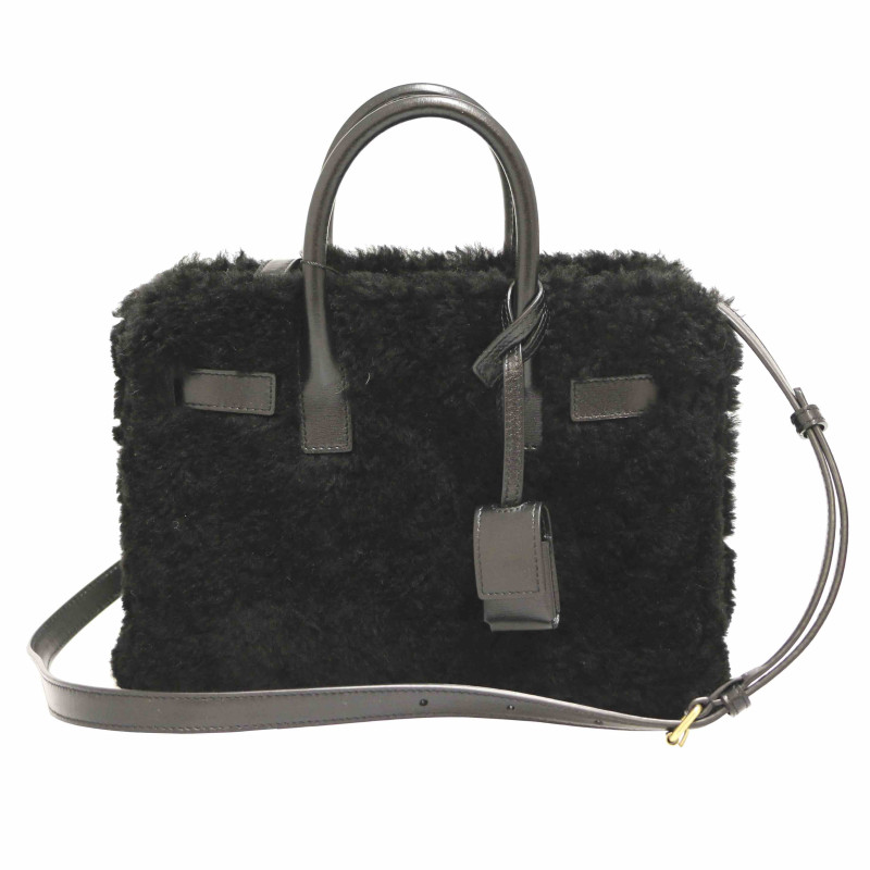 YVES SAINT LAURENT Sac Nano Sac De Jour black shearling